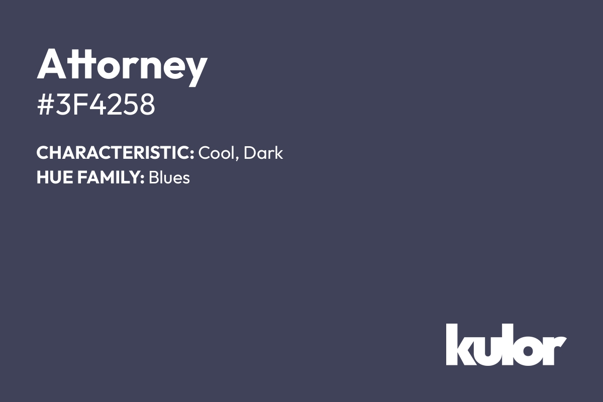 Attorney is a color with a HTML hex code of #3f4258.