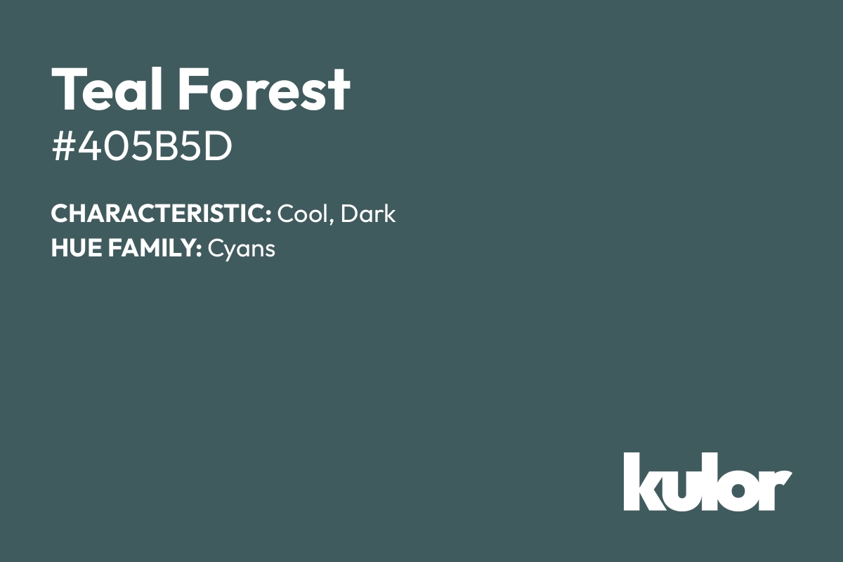 Teal Forest is a color with a HTML hex code of #405b5d.