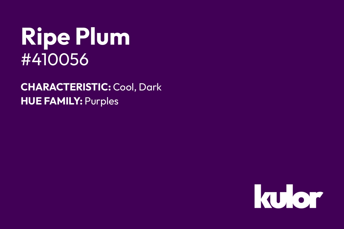 Ripe Plum is a color with a HTML hex code of #410056.