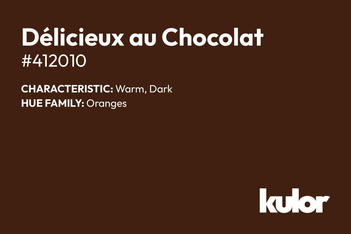 Délicieux au Chocolat is a color with a HTML hex code of #412010.