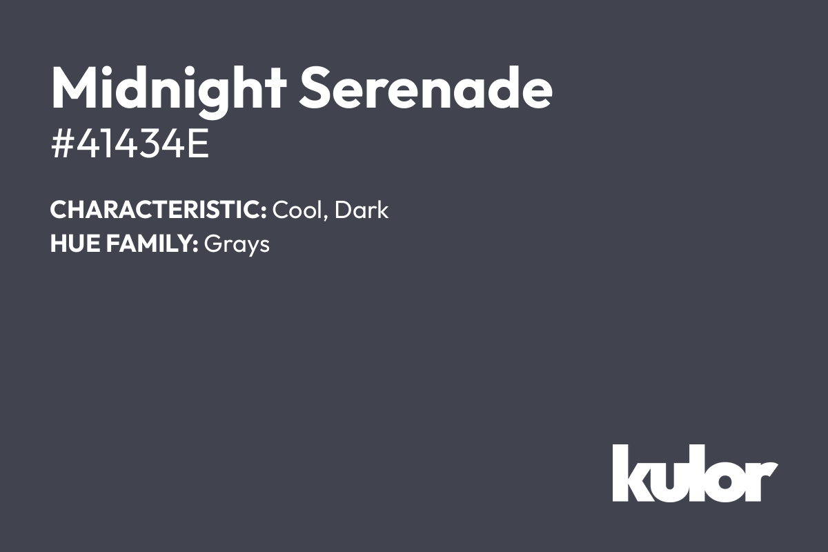 Midnight Serenade is a color with a HTML hex code of #41434e.