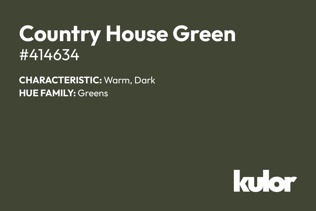 Country House Green is a color with a HTML hex code of #414634.