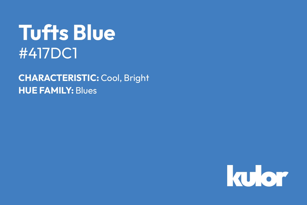 Tufts Blue is a color with a HTML hex code of #417dc1.