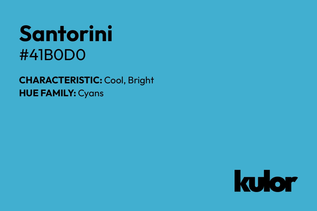 Santorini is a color with a HTML hex code of #41b0d0.