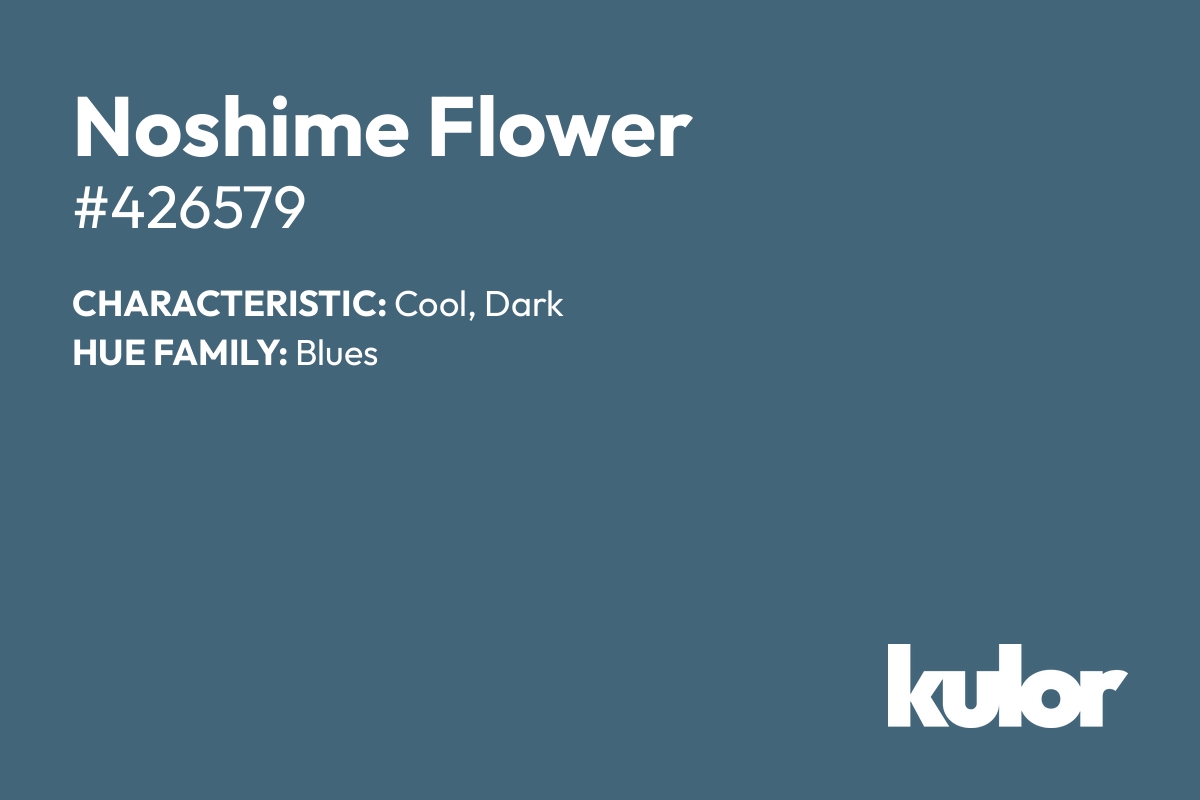 Noshime Flower is a color with a HTML hex code of #426579.