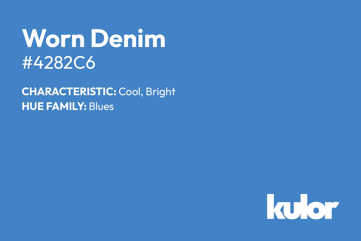 Worn Denim is a color with a HTML hex code of #4282c6.