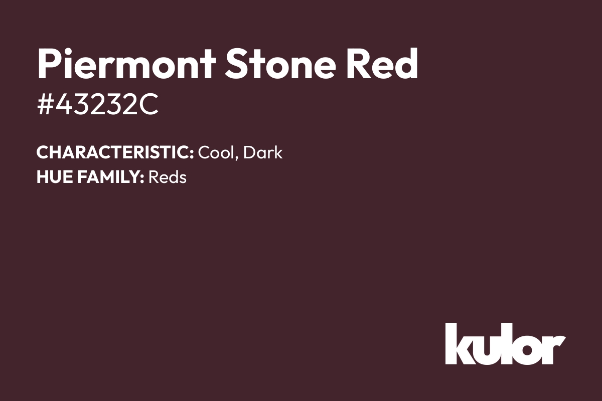 Piermont Stone Red is a color with a HTML hex code of #43232c.