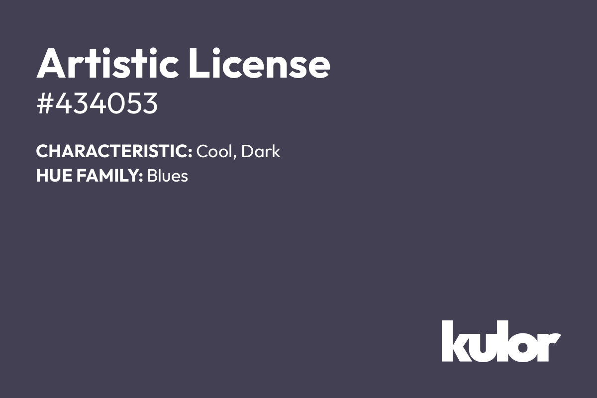 Artistic License is a color with a HTML hex code of #434053.