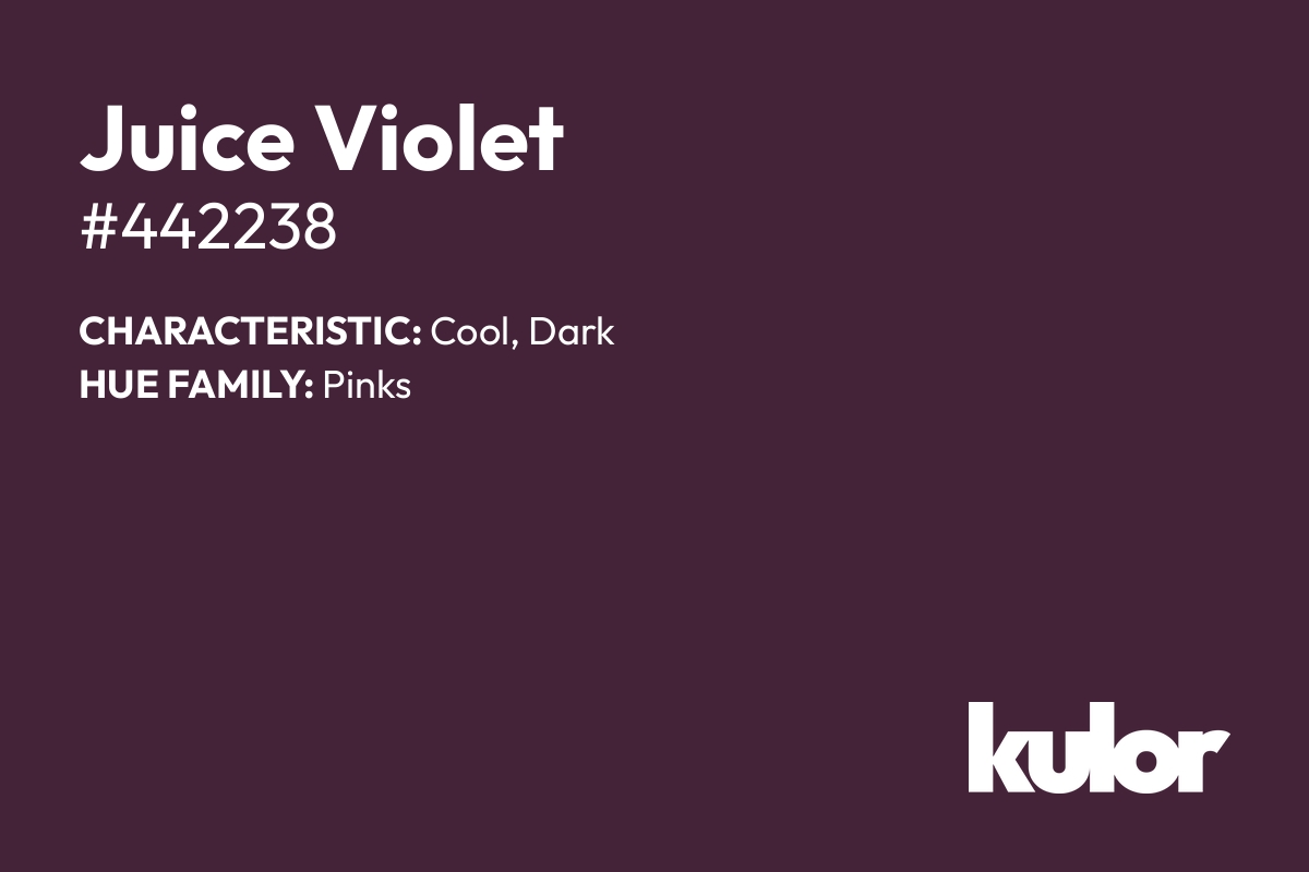 Juice Violet is a color with a HTML hex code of #442238.