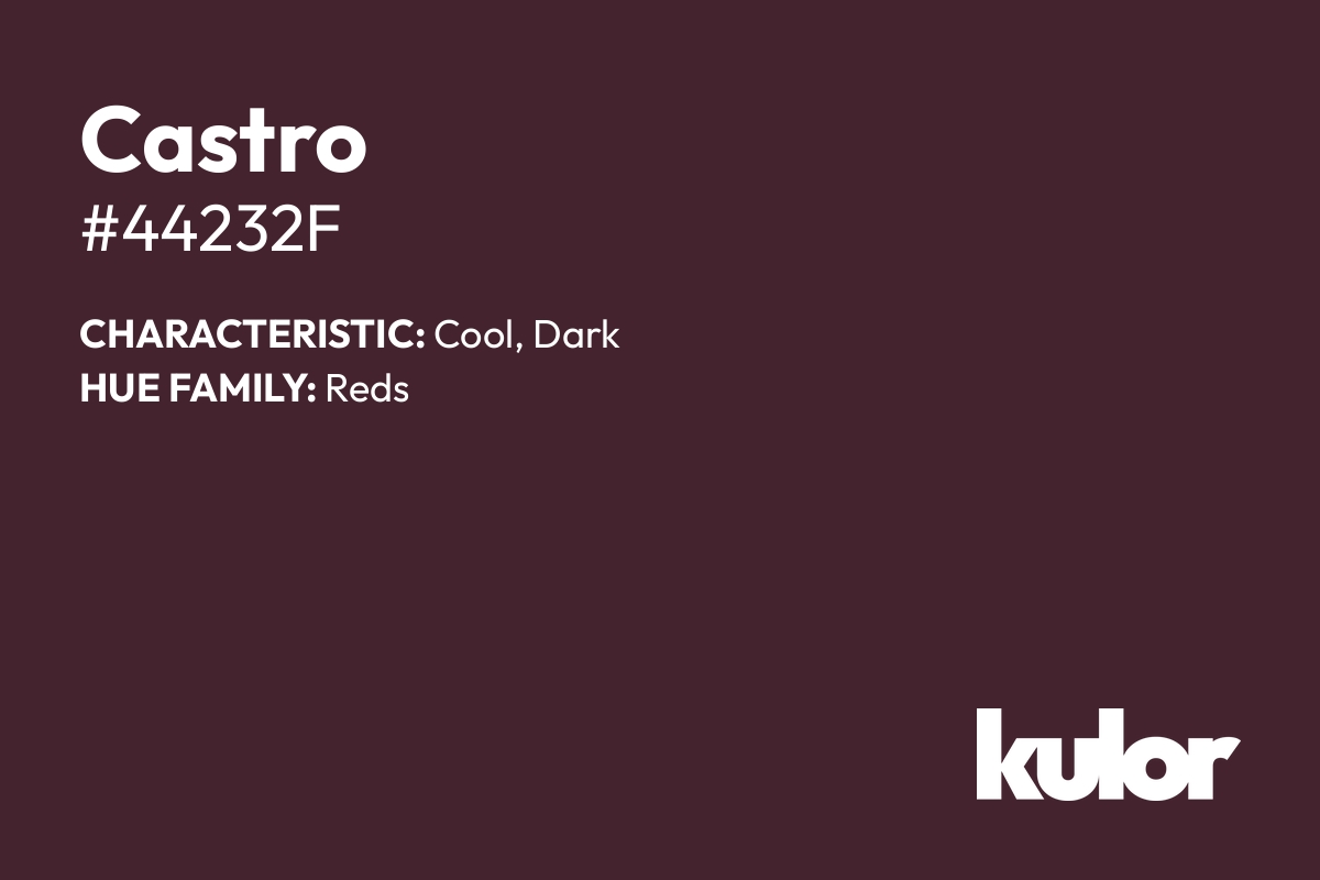 Castro is a color with a HTML hex code of #44232f.