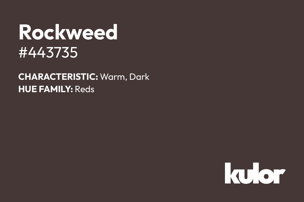 Rockweed is a color with a HTML hex code of #443735.