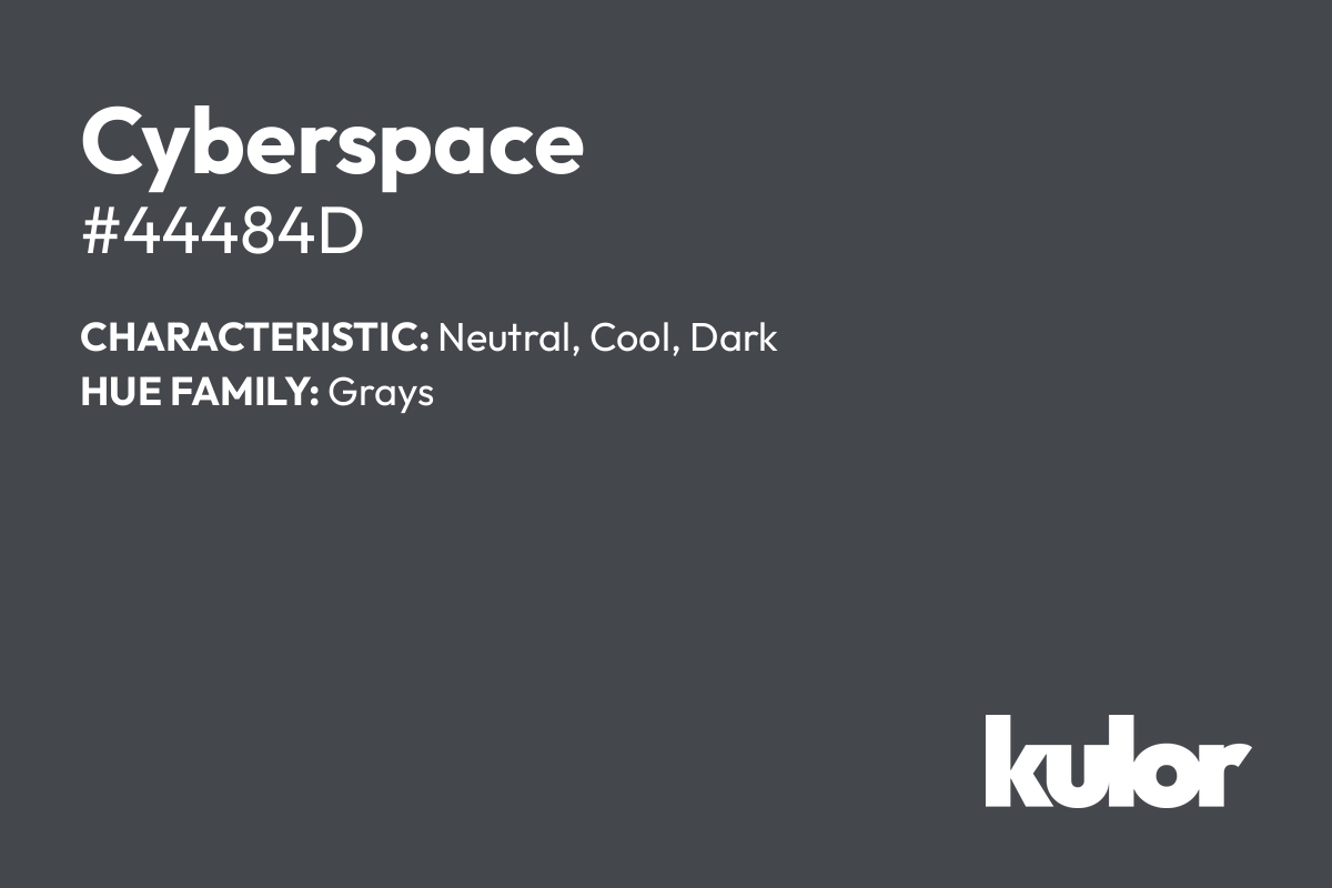 Cyberspace is a color with a HTML hex code of #44484d.