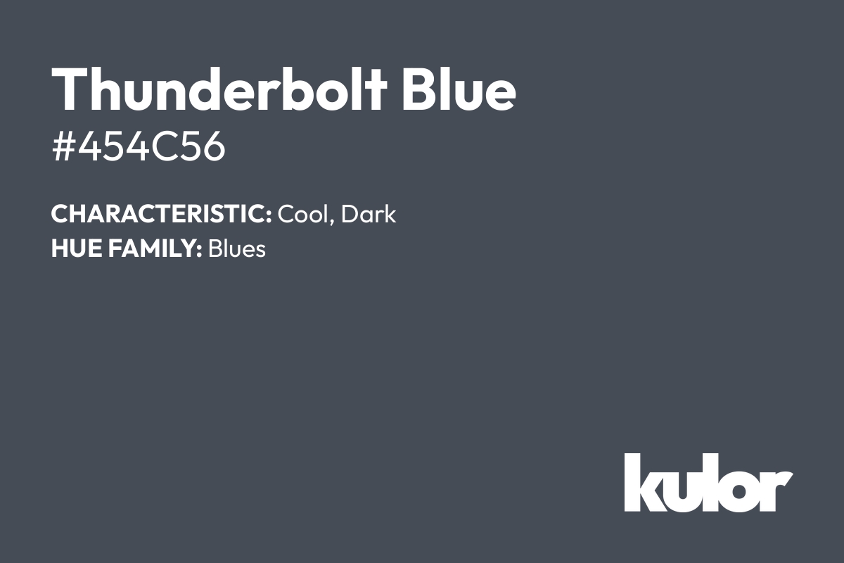 Thunderbolt Blue is a color with a HTML hex code of #454c56.