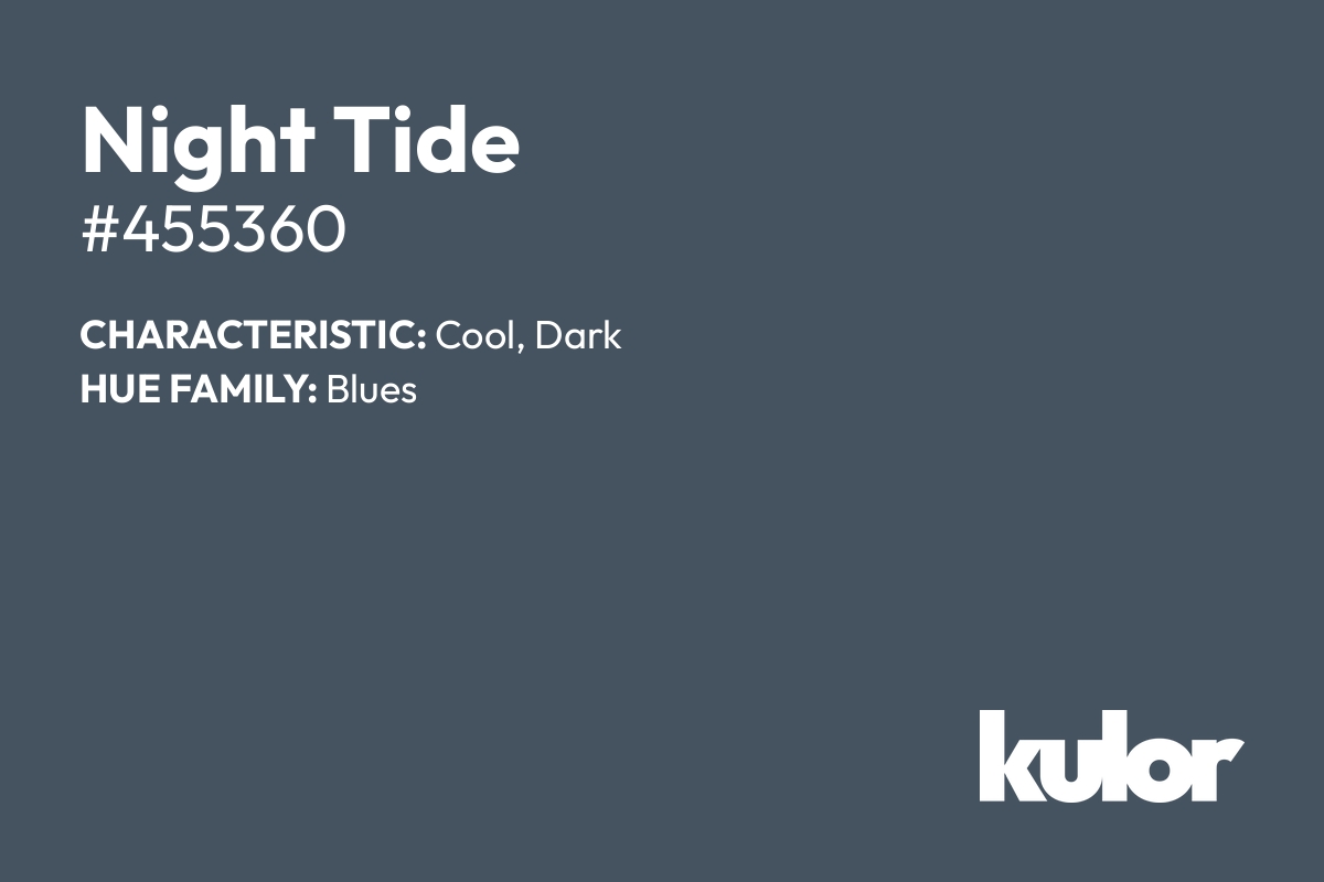 Night Tide is a color with a HTML hex code of #455360.