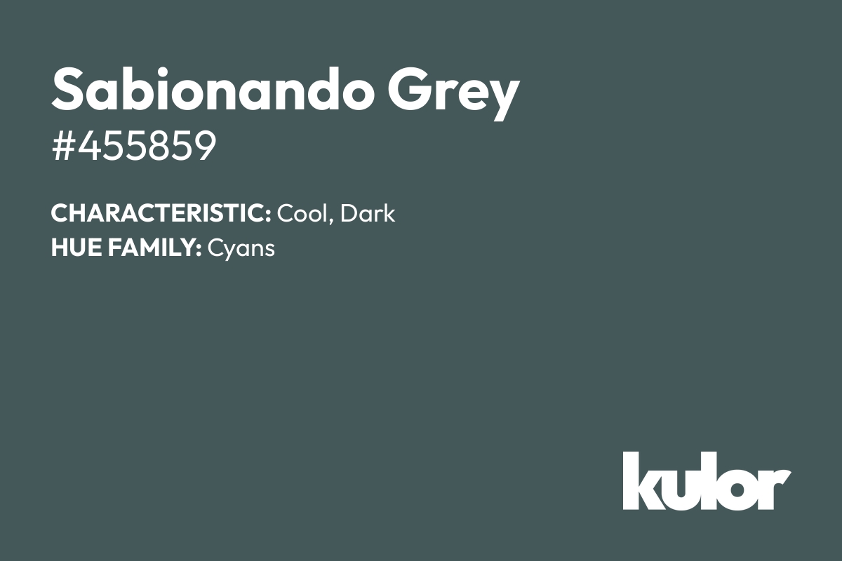 Sabionando Grey is a color with a HTML hex code of #455859.