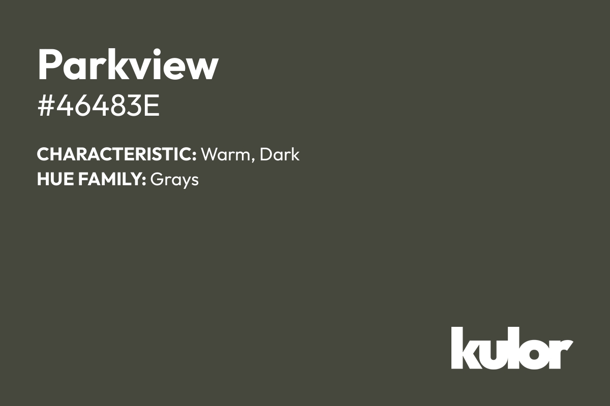 Parkview is a color with a HTML hex code of #46483e.