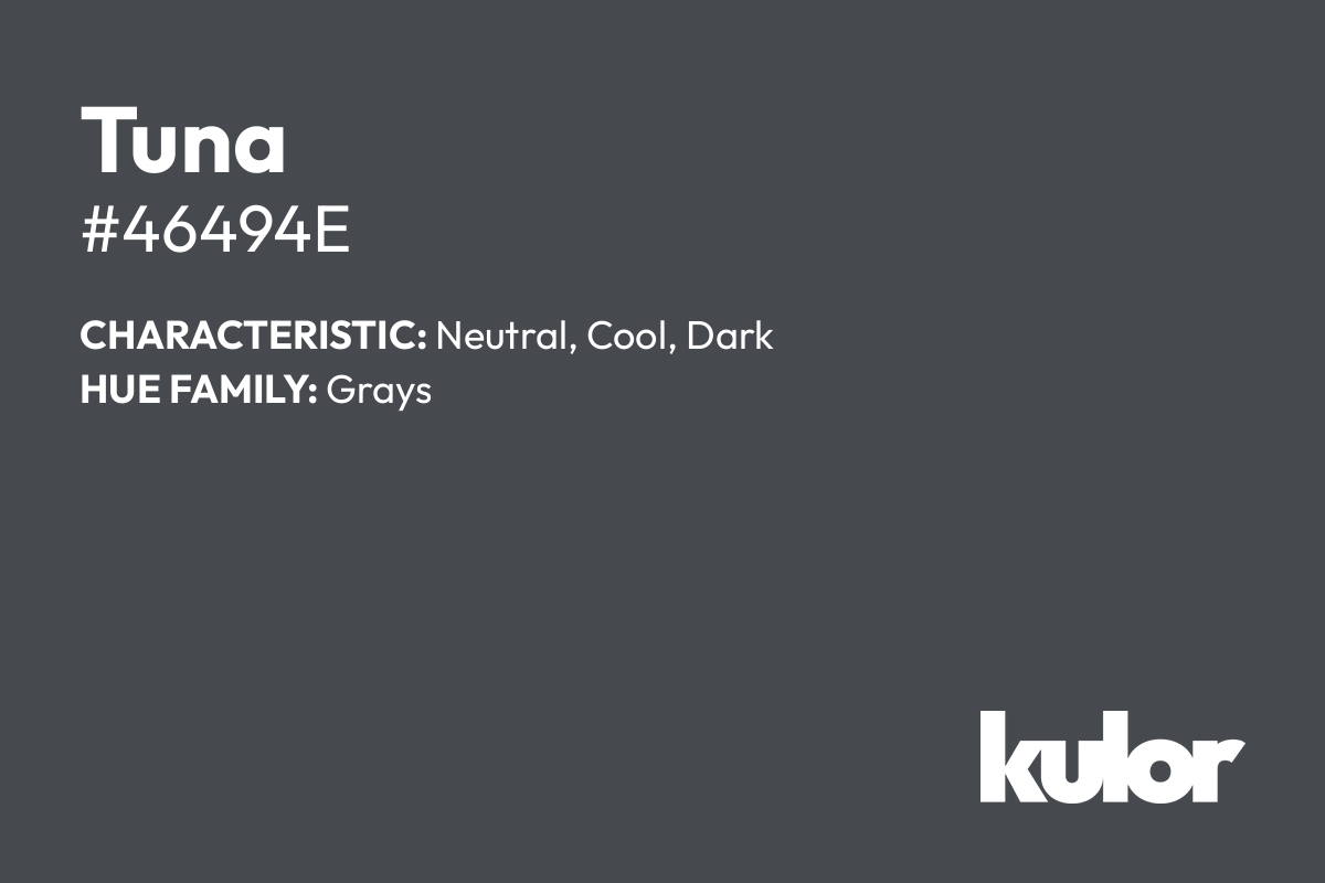 Tuna is a color with a HTML hex code of #46494e.