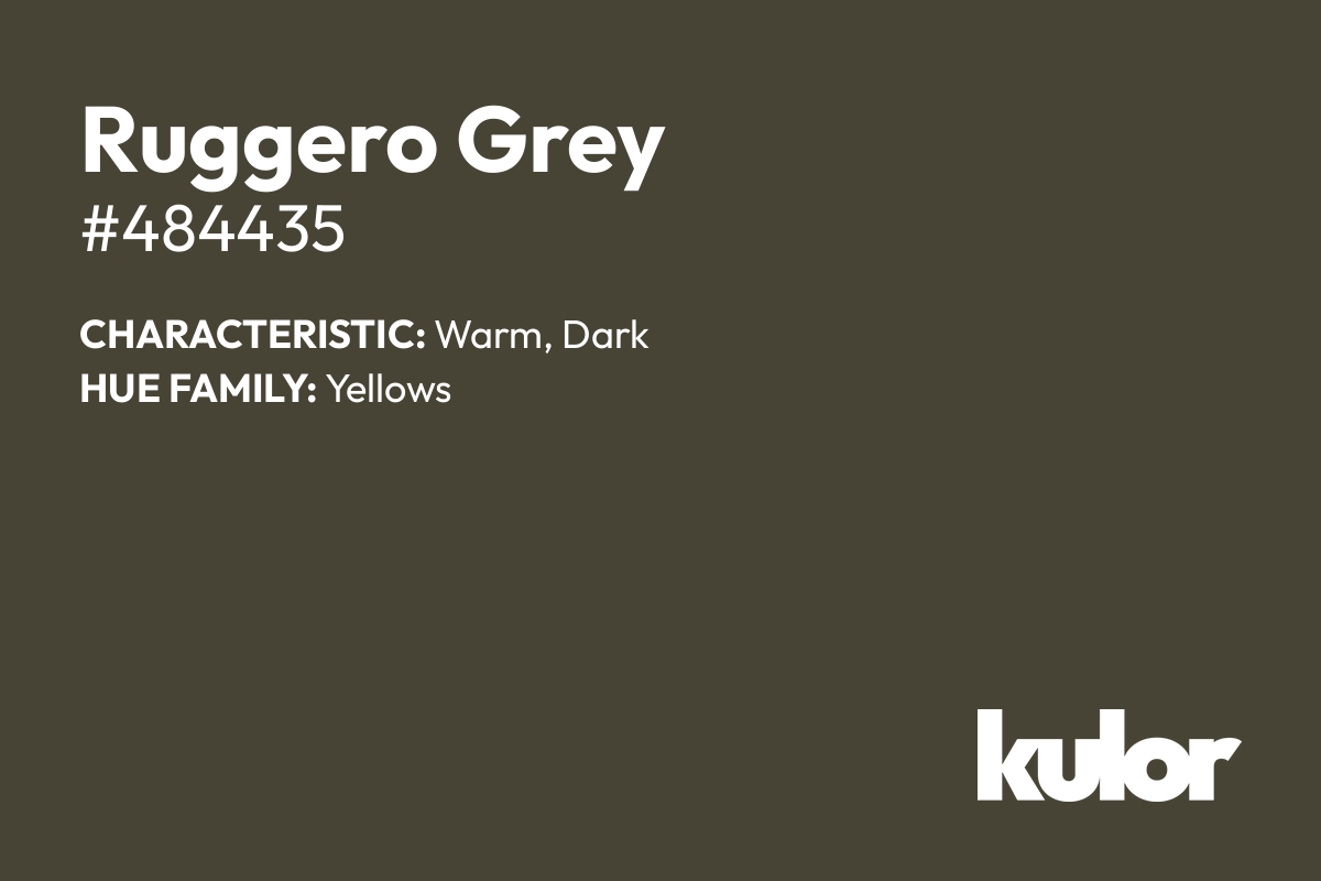 Ruggero Grey is a color with a HTML hex code of #484435.