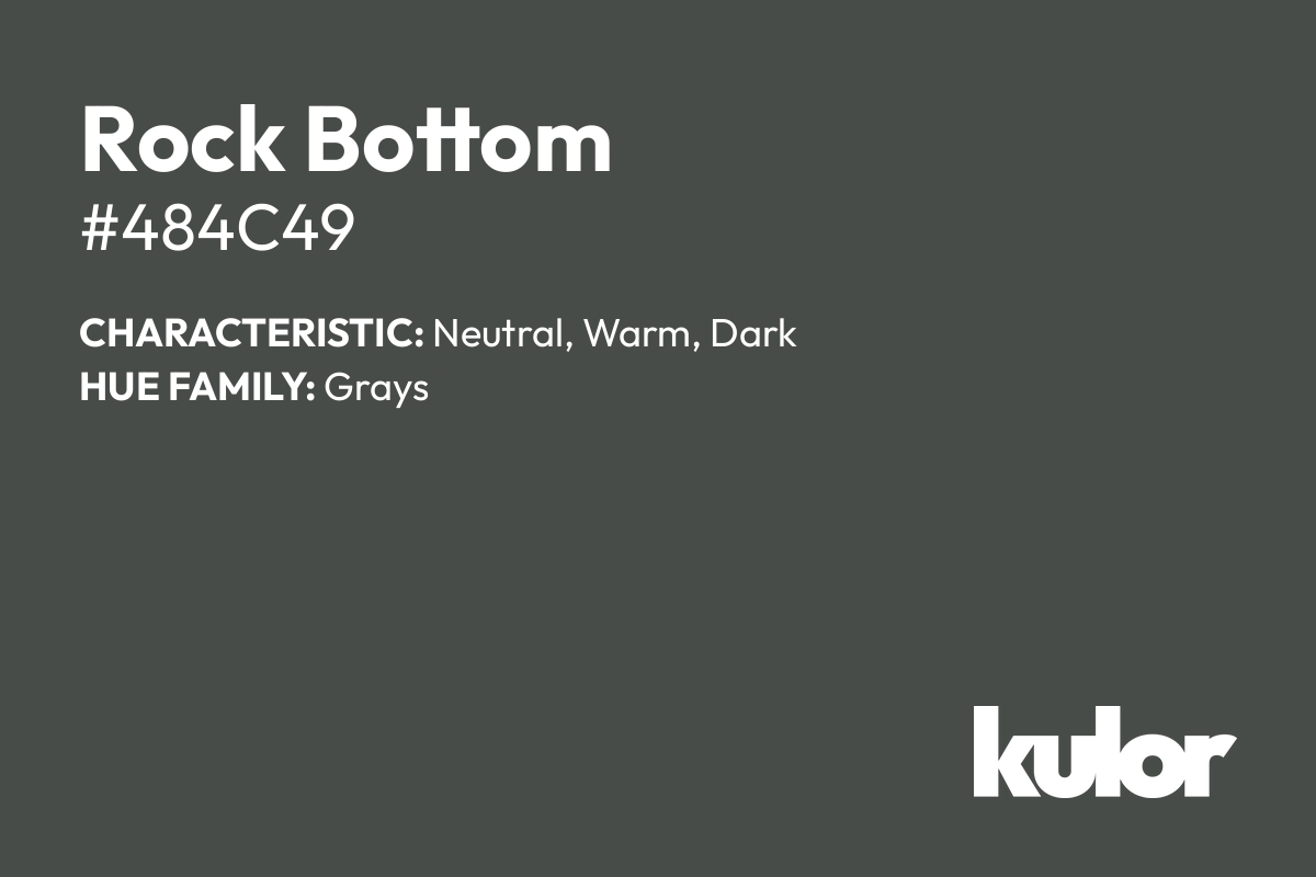 Rock Bottom is a color with a HTML hex code of #484c49.