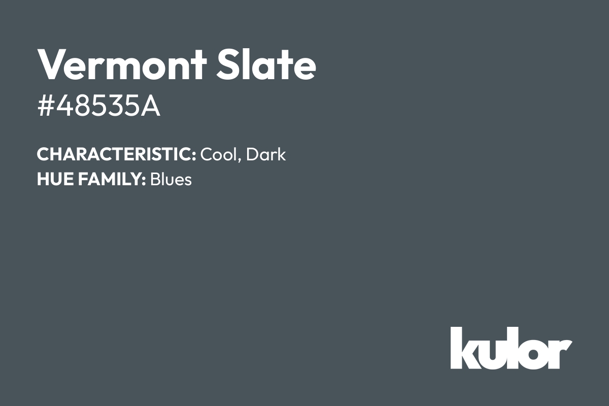 Vermont Slate is a color with a HTML hex code of #48535a.