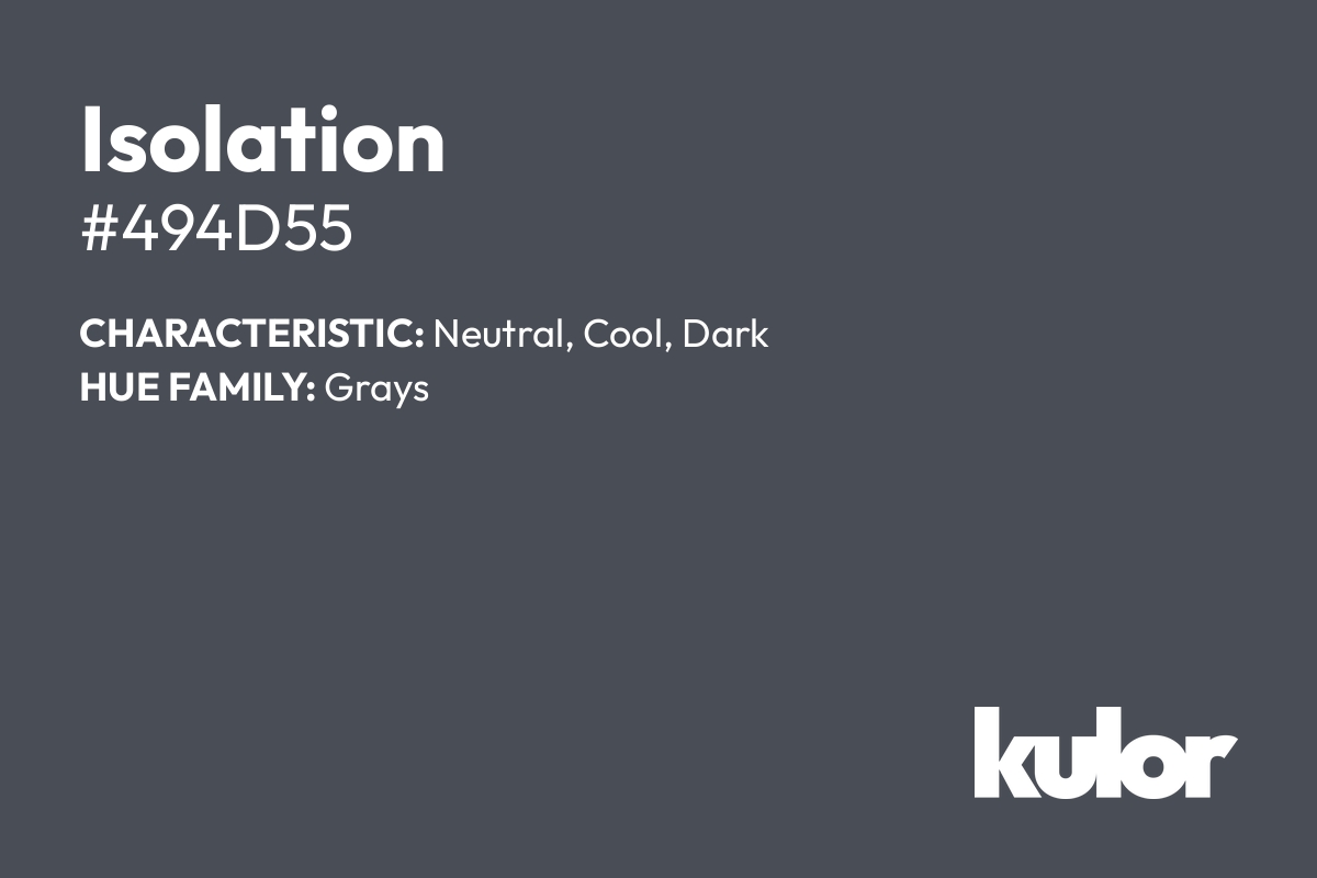 Isolation is a color with a HTML hex code of #494d55.