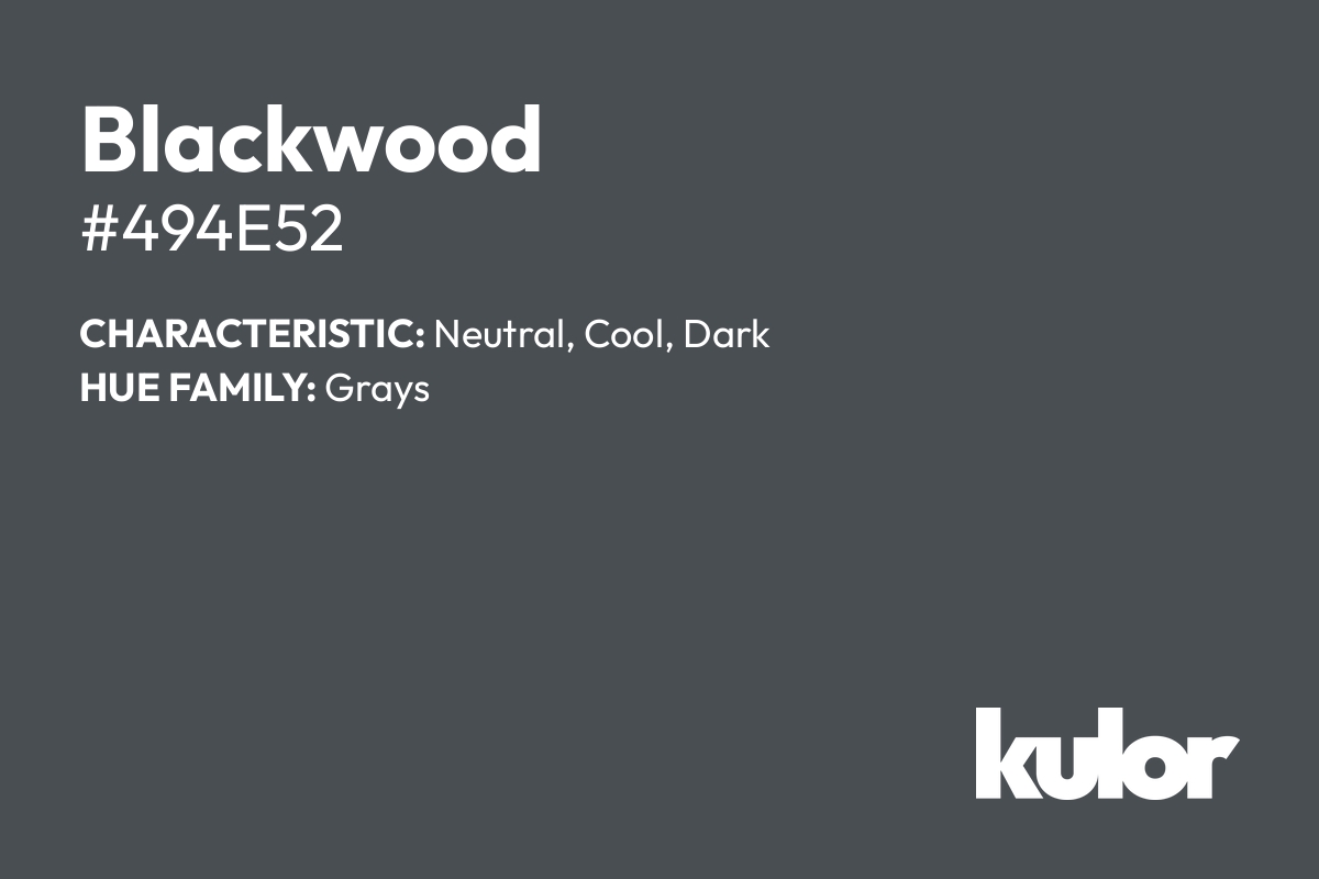 Blackwood is a color with a HTML hex code of #494e52.