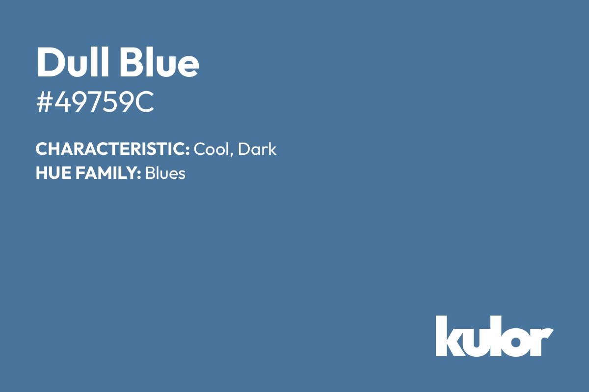 Dull Blue is a color with a HTML hex code of #49759c.