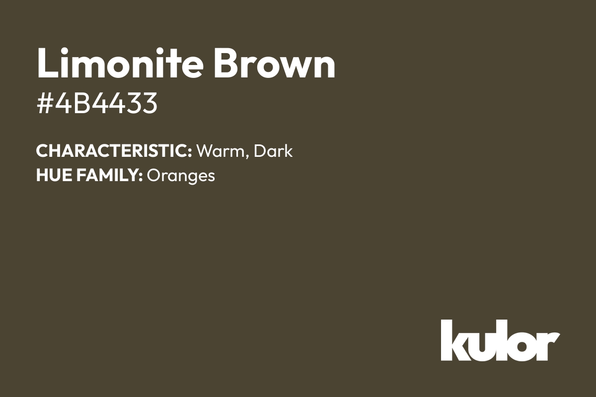 Limonite Brown is a color with a HTML hex code of #4b4433.