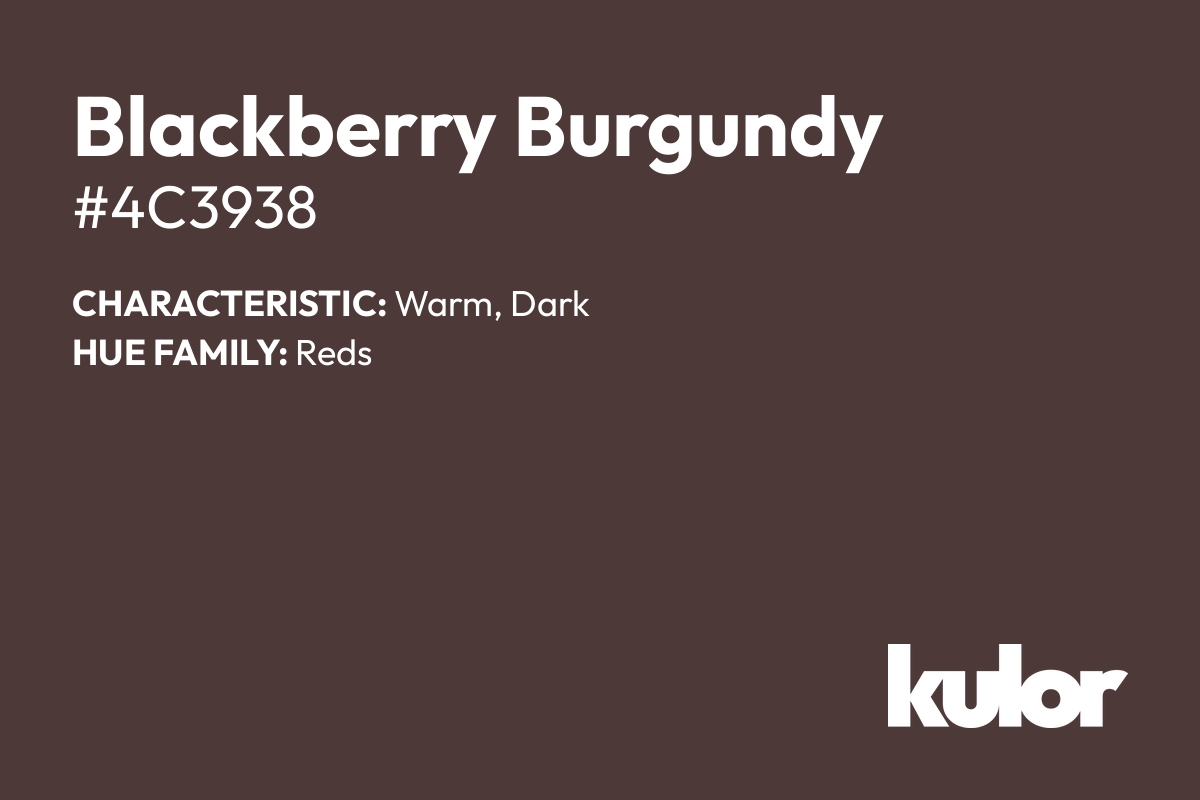 Blackberry Burgundy is a color with a HTML hex code of #4c3938.