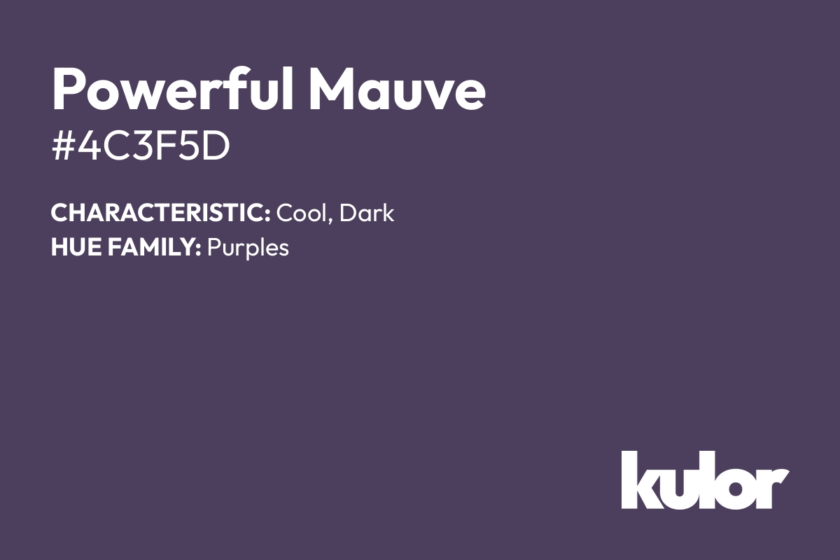 Powerful Mauve is a color with a HTML hex code of #4c3f5d.