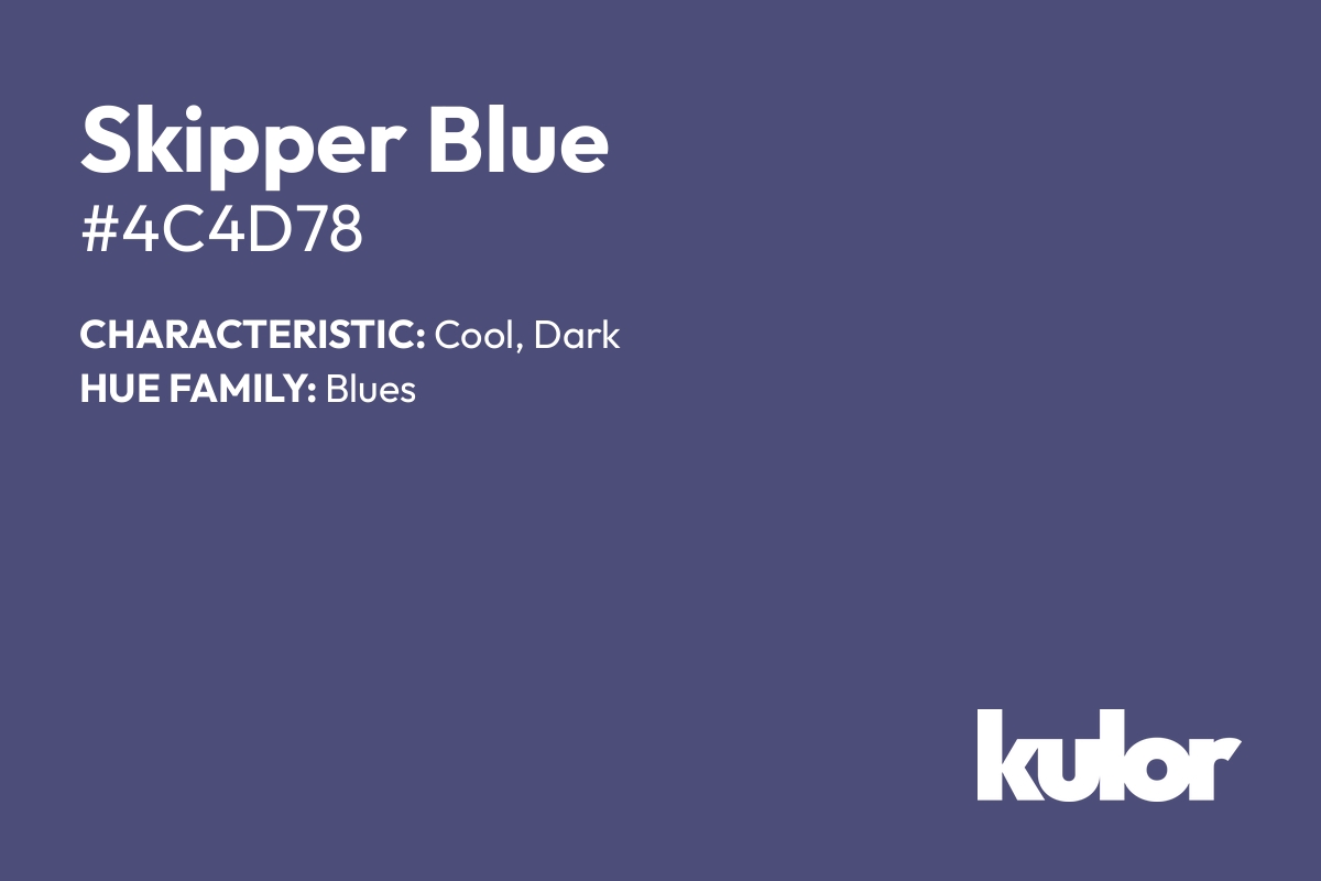 Skipper Blue is a color with a HTML hex code of #4c4d78.