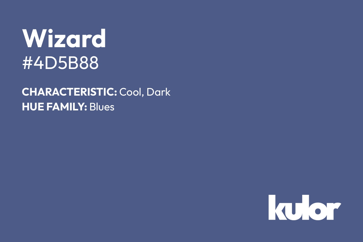 Wizard is a color with a HTML hex code of #4d5b88.