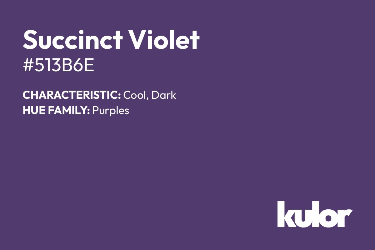 Succinct Violet is a color with a HTML hex code of #513b6e.