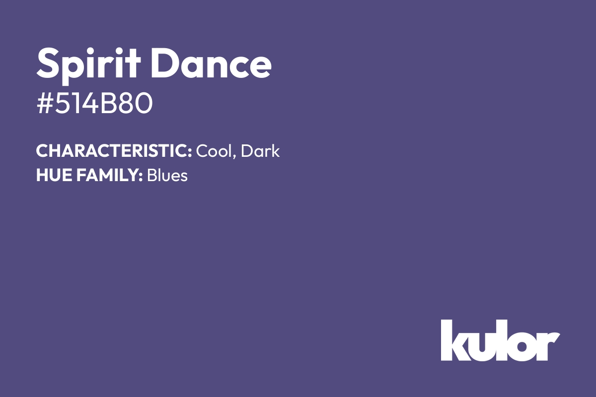 Spirit Dance is a color with a HTML hex code of #514b80.