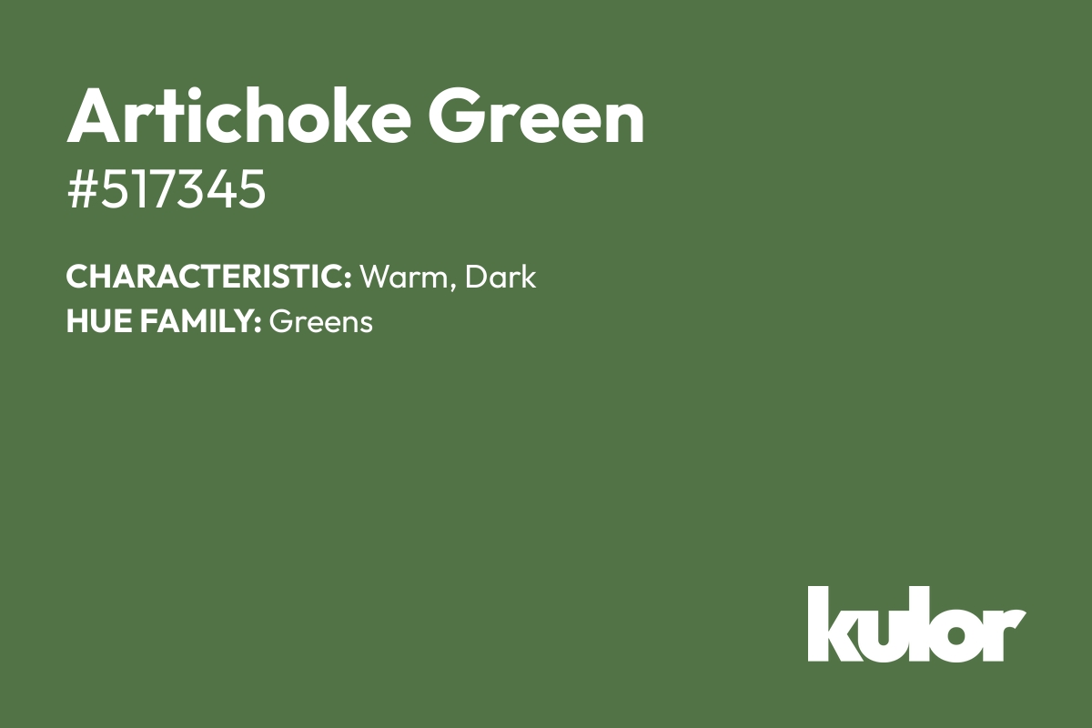 Artichoke Green is a color with a HTML hex code of #517345.