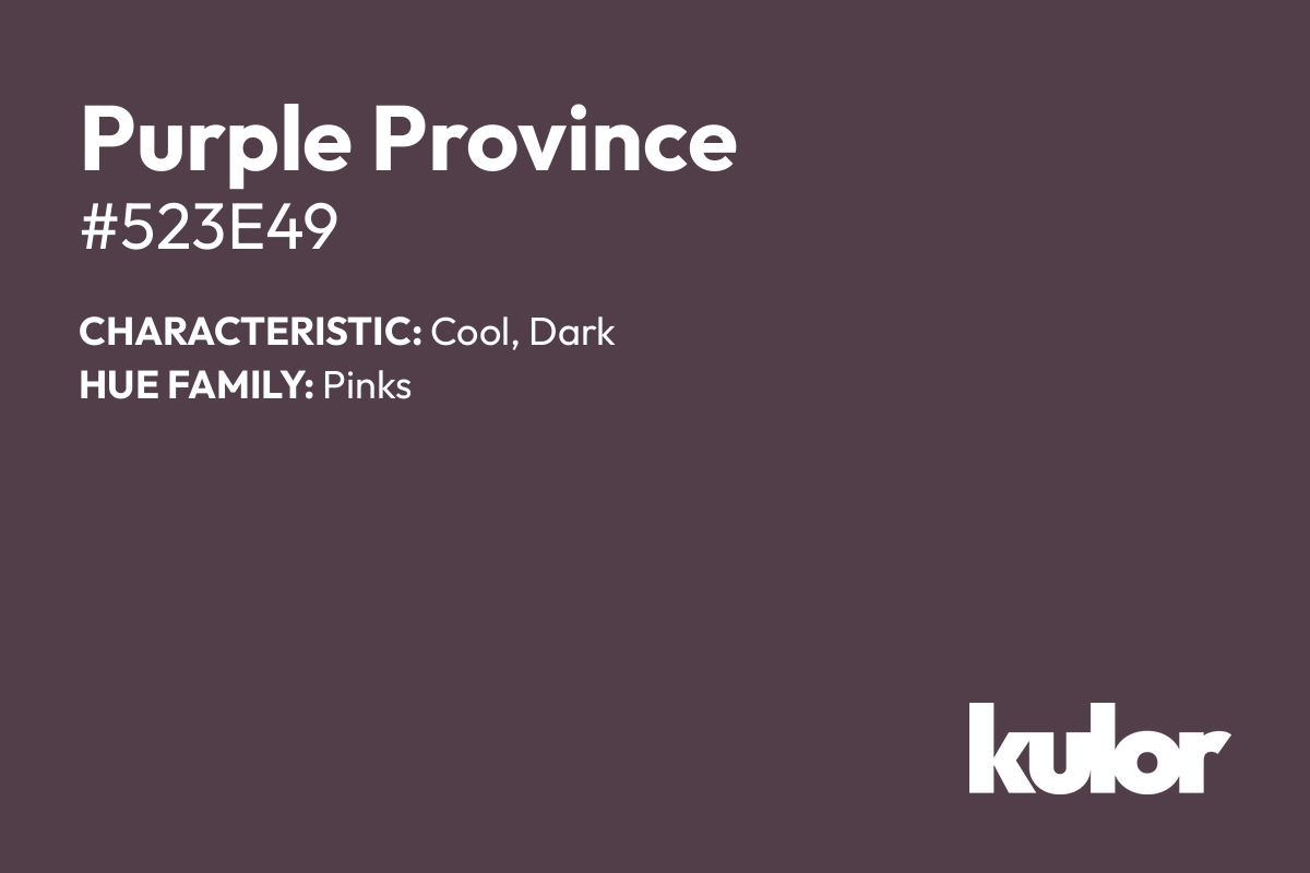 Purple Province is a color with a HTML hex code of #523e49.