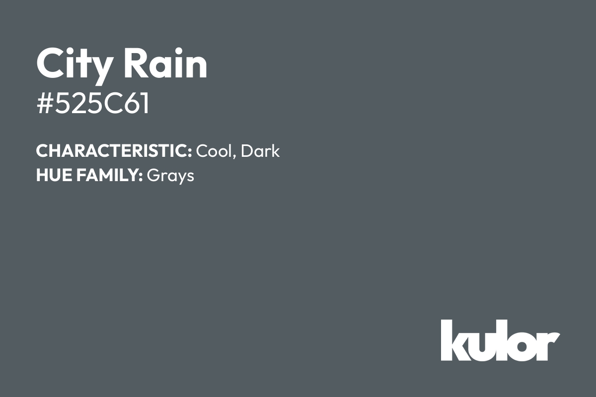 City Rain is a color with a HTML hex code of #525c61.