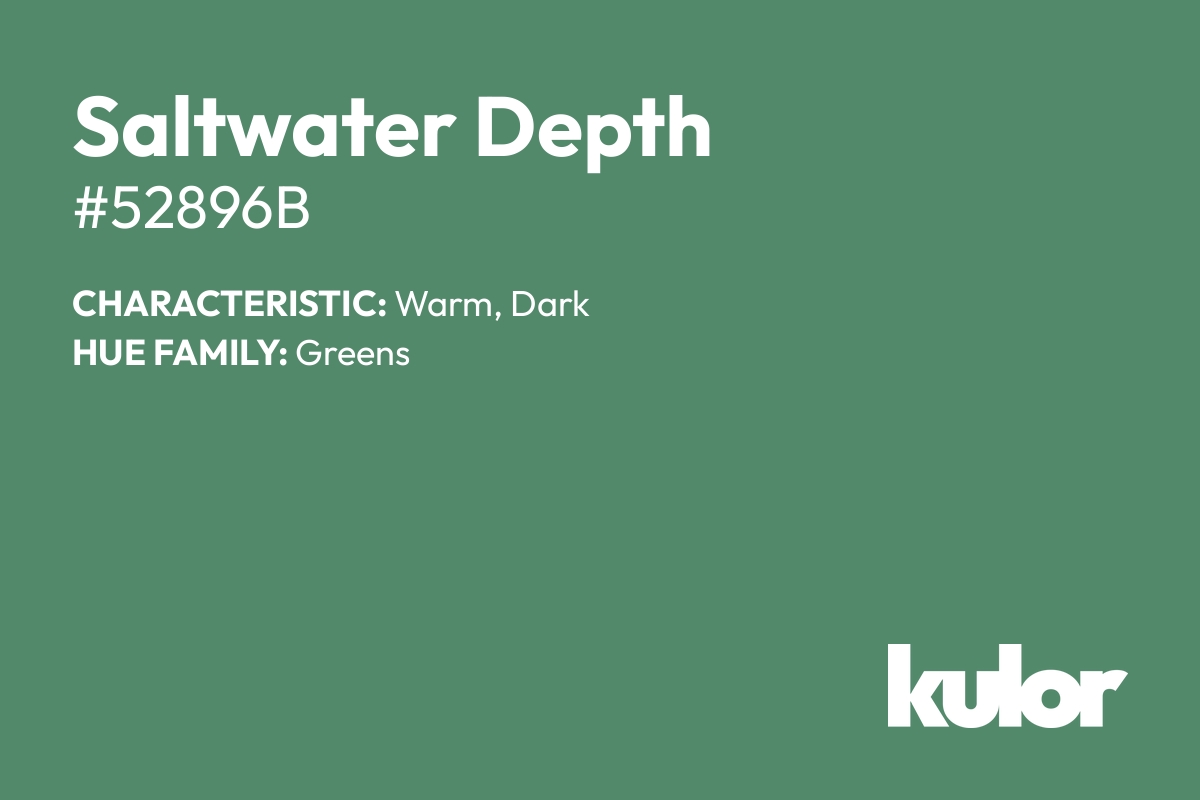 Saltwater Depth is a color with a HTML hex code of #52896b.