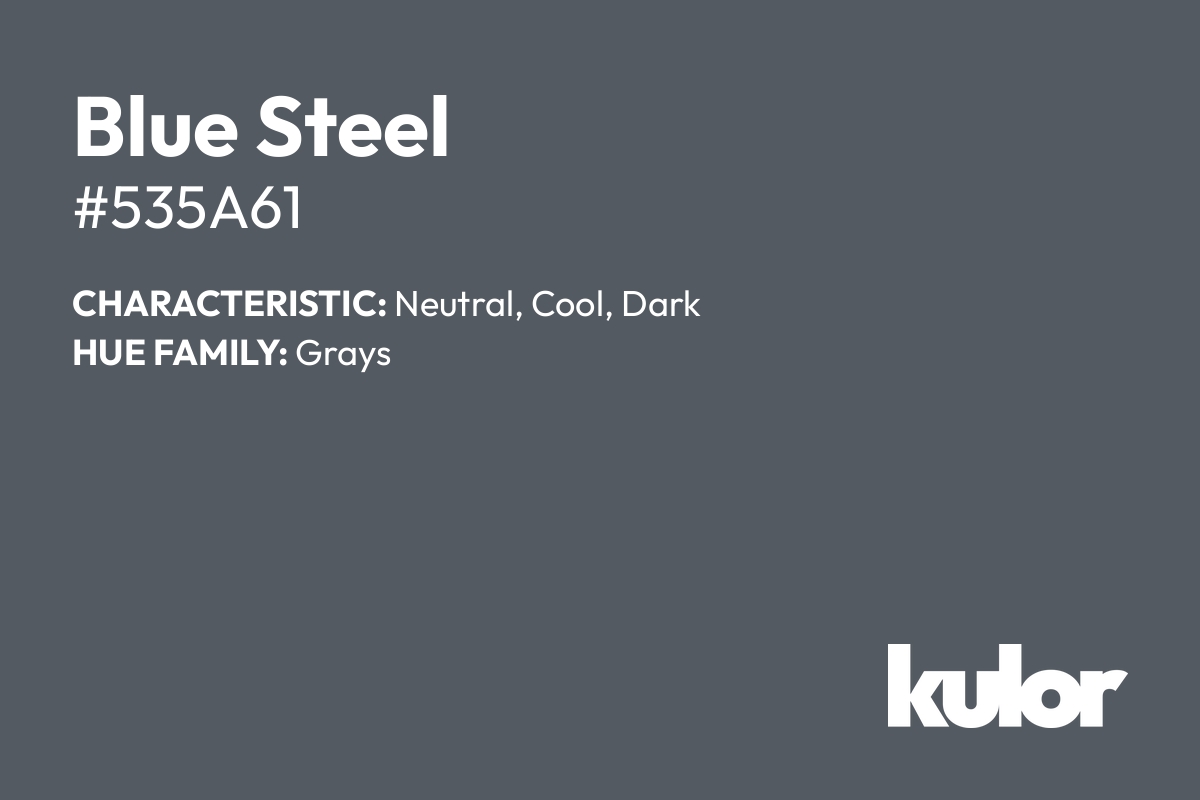 Blue Steel is a color with a HTML hex code of #535a61.