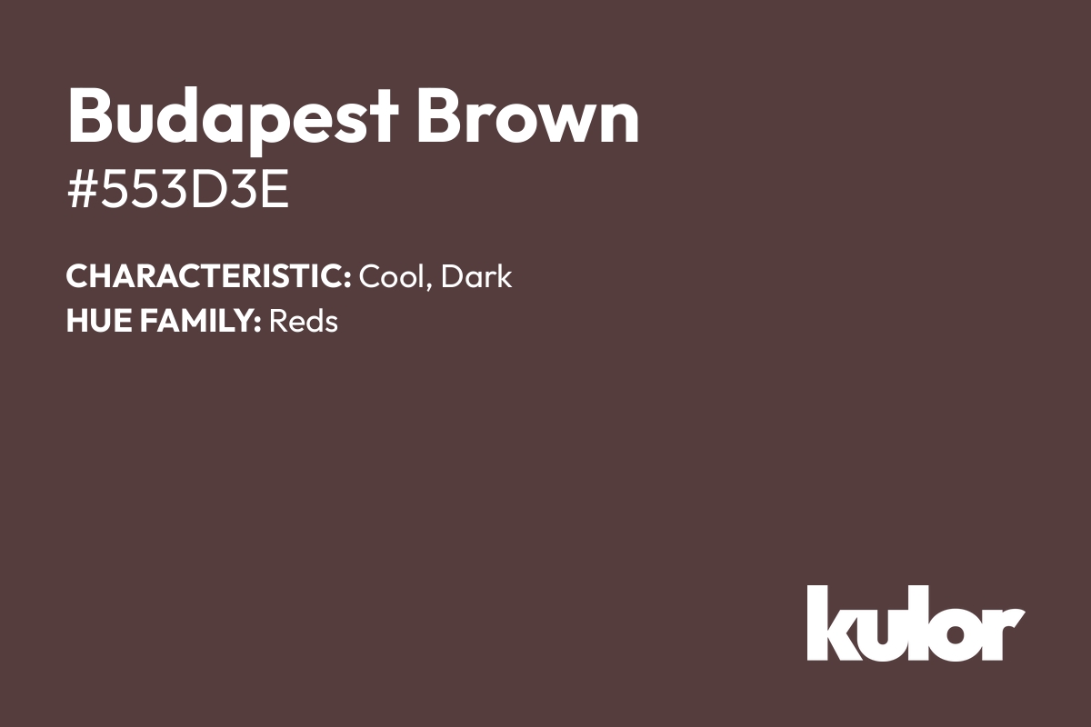 Budapest Brown is a color with a HTML hex code of #553d3e.