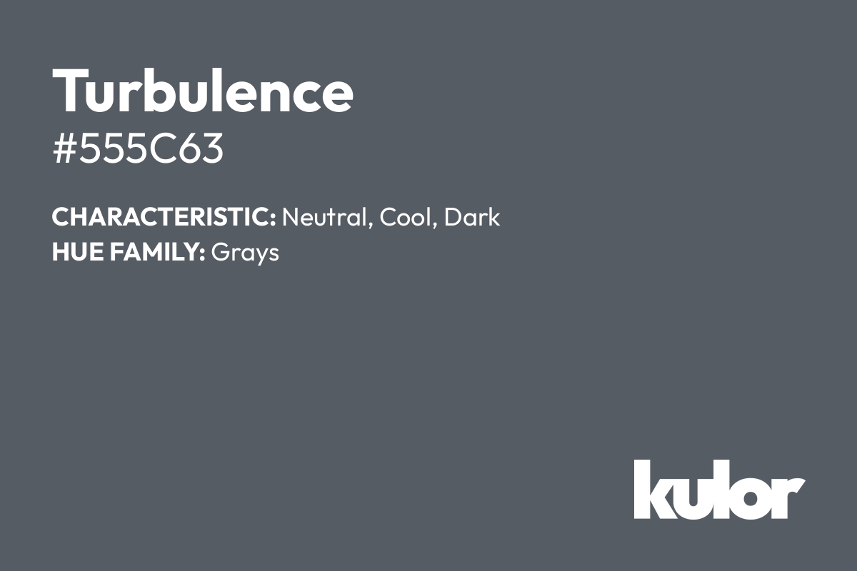 Turbulence is a color with a HTML hex code of #555c63.