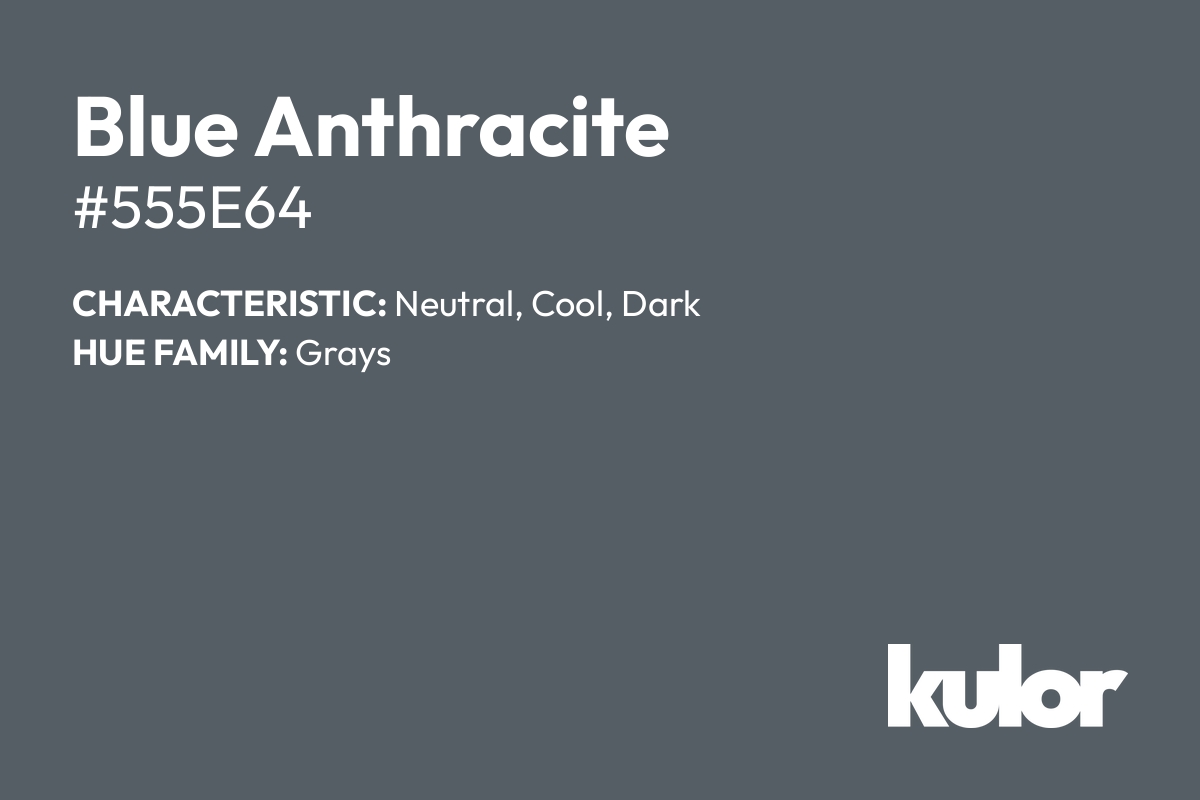 Blue Anthracite is a color with a HTML hex code of #555e64.