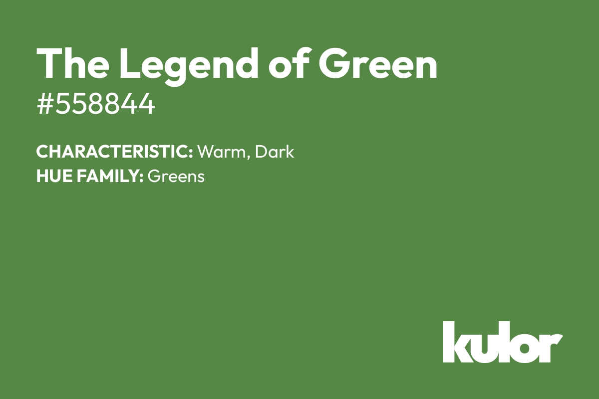 The Legend of Green is a color with a HTML hex code of #558844.