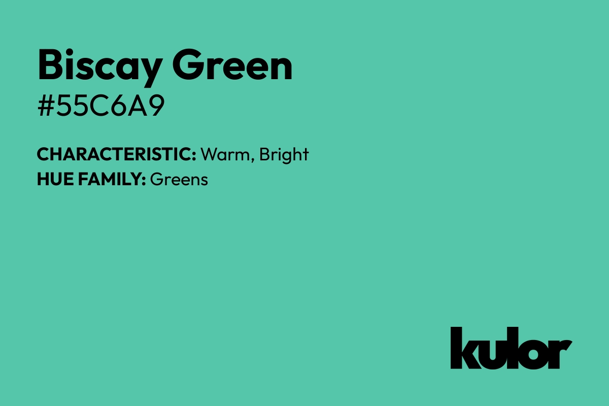 Biscay Green is a color with a HTML hex code of #55c6a9.