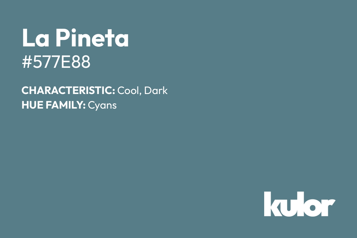 La Pineta is a color with a HTML hex code of #577e88.