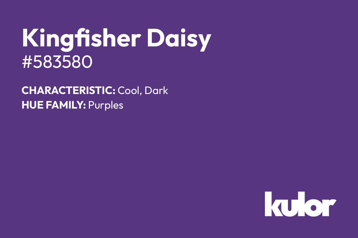 Kingfisher Daisy is a color with a HTML hex code of #583580.