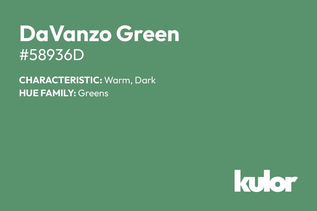 DaVanzo Green is a color with a HTML hex code of #58936d.