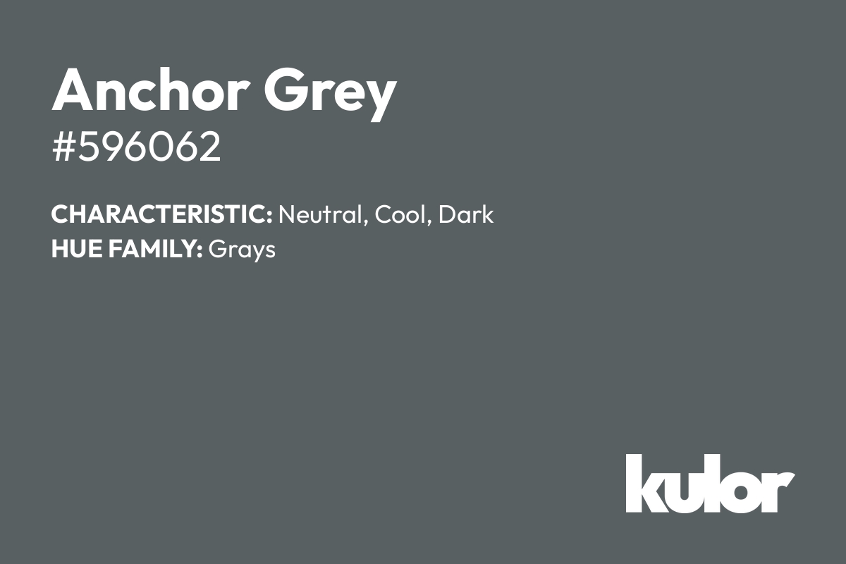 Anchor Grey is a color with a HTML hex code of #596062.