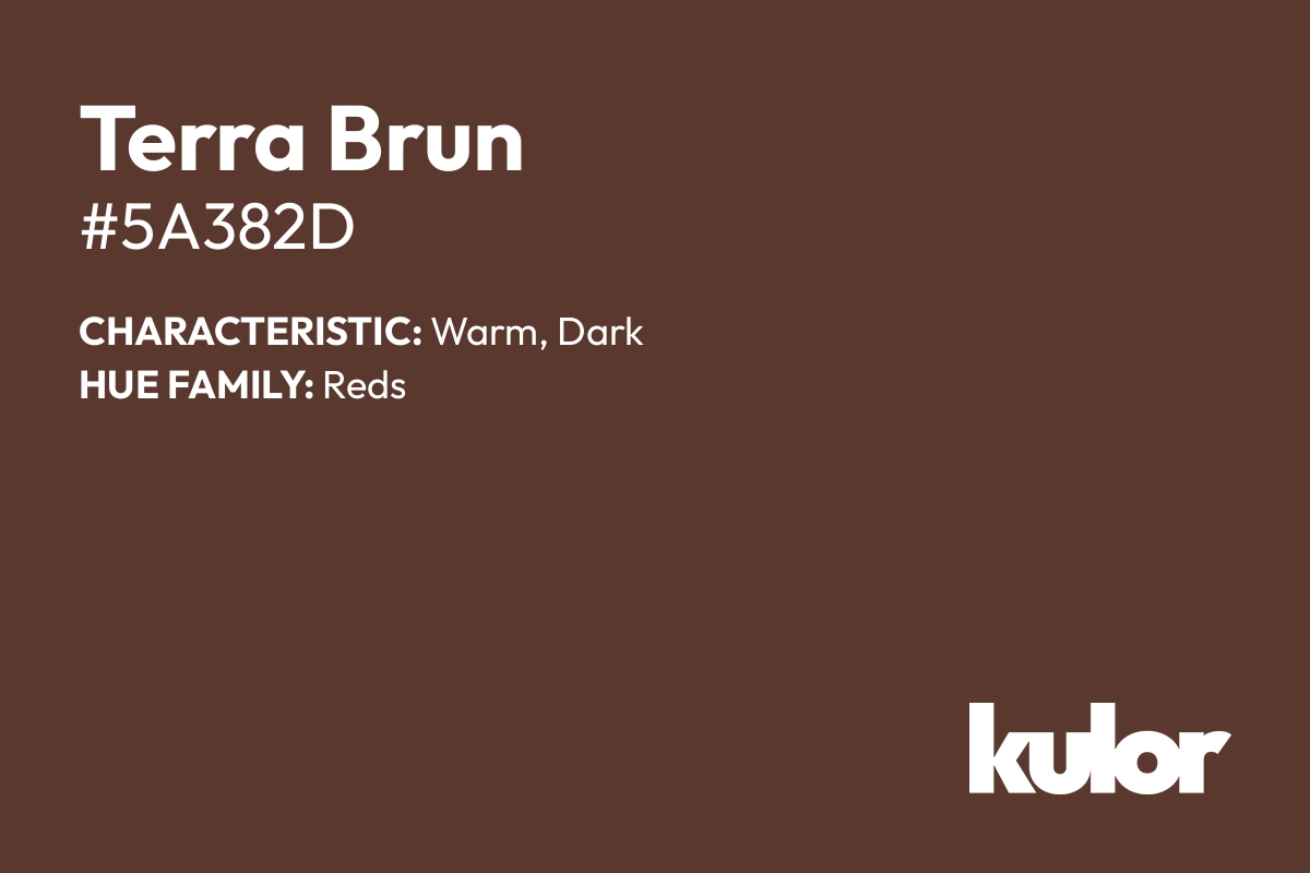 Terra Brun is a color with a HTML hex code of #5a382d.