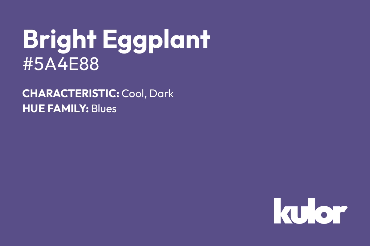 Bright Eggplant is a color with a HTML hex code of #5a4e88.